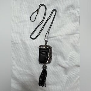 Elegant Black and Grey Buddha Necklace